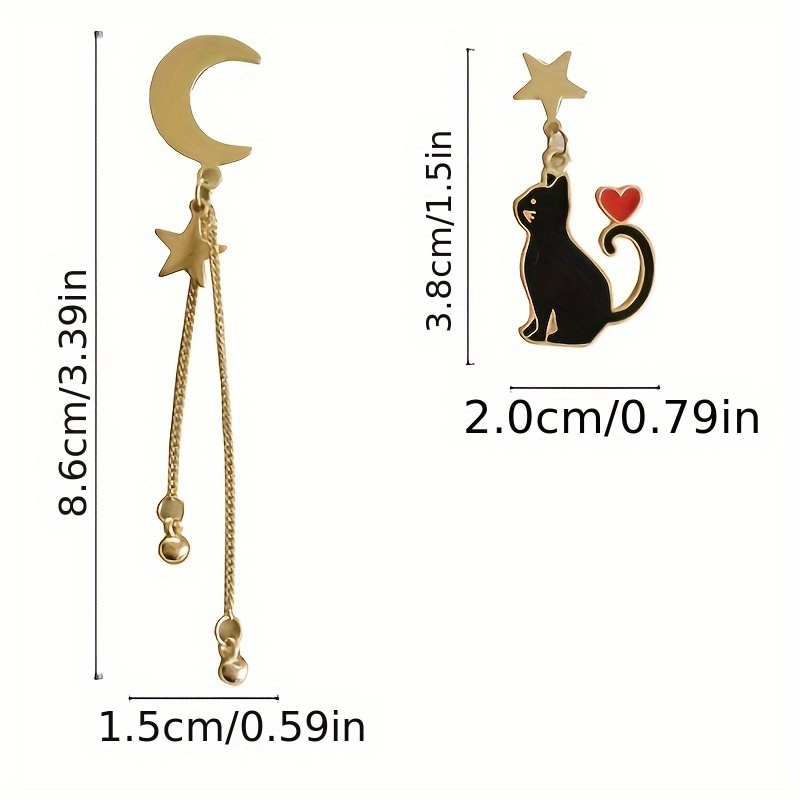 Asymmetrical Star & Moon Earrings